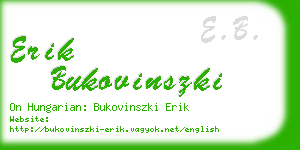 erik bukovinszki business card